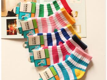 2016韓國(guó)襪子新款全棉襪兒童襪 寶寶襪子彩虹襪 純棉加厚廠家直銷(xiāo)